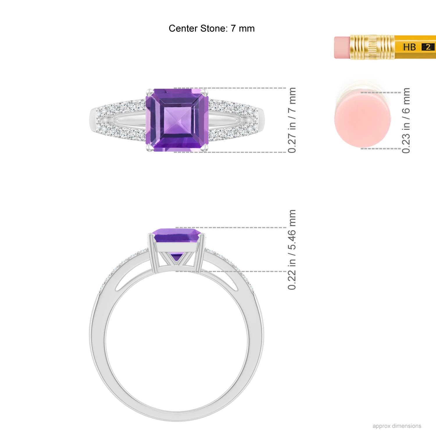 AA - Amethyst / 1.54 CT / 14 KT White Gold