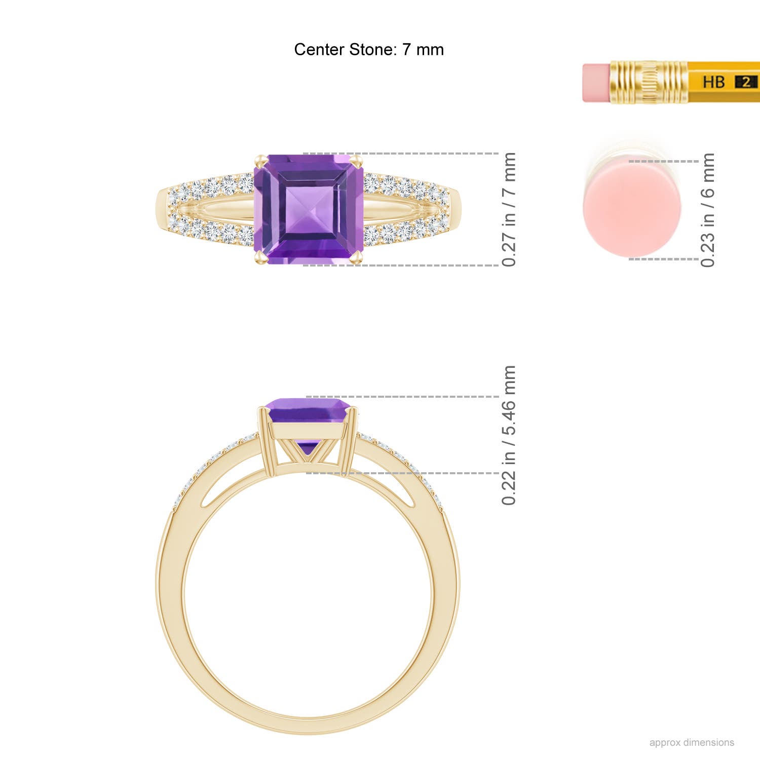 AA - Amethyst / 1.54 CT / 14 KT Yellow Gold