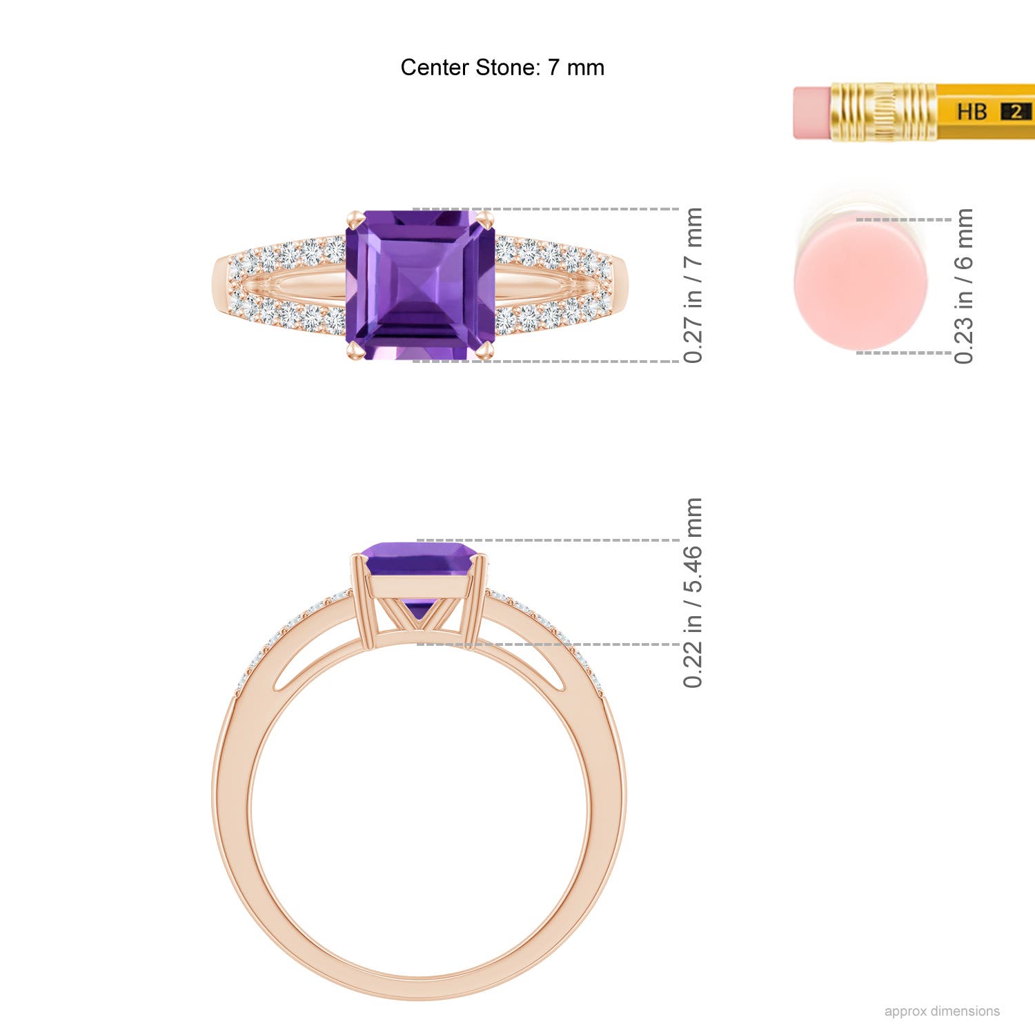 AAA - Amethyst / 1.54 CT / 14 KT Rose Gold