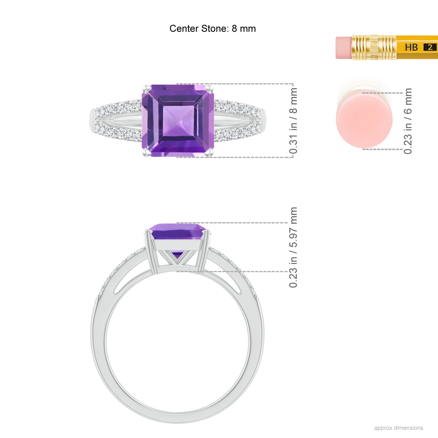 AA - Amethyst / 2.24 CT / 14 KT White Gold