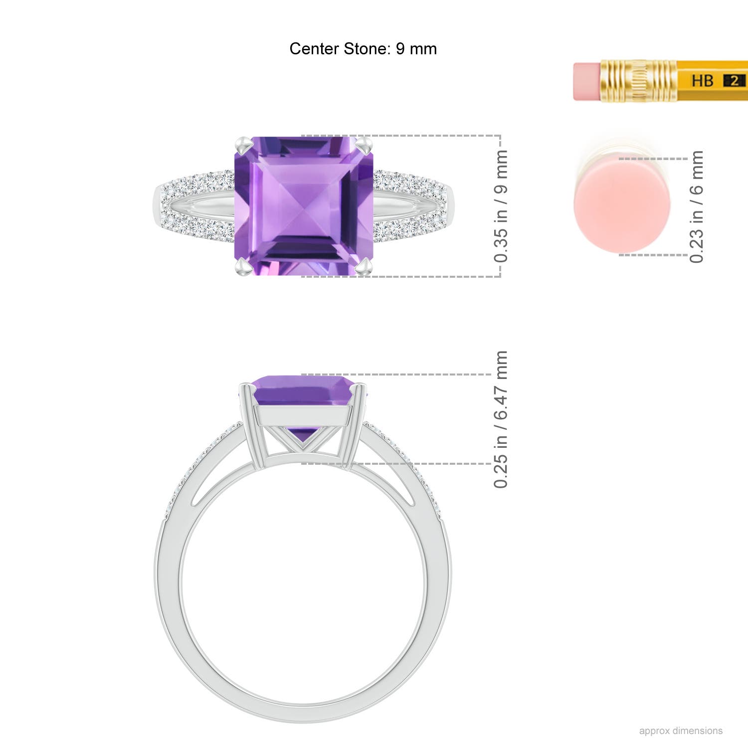 A - Amethyst / 3.04 CT / 14 KT White Gold