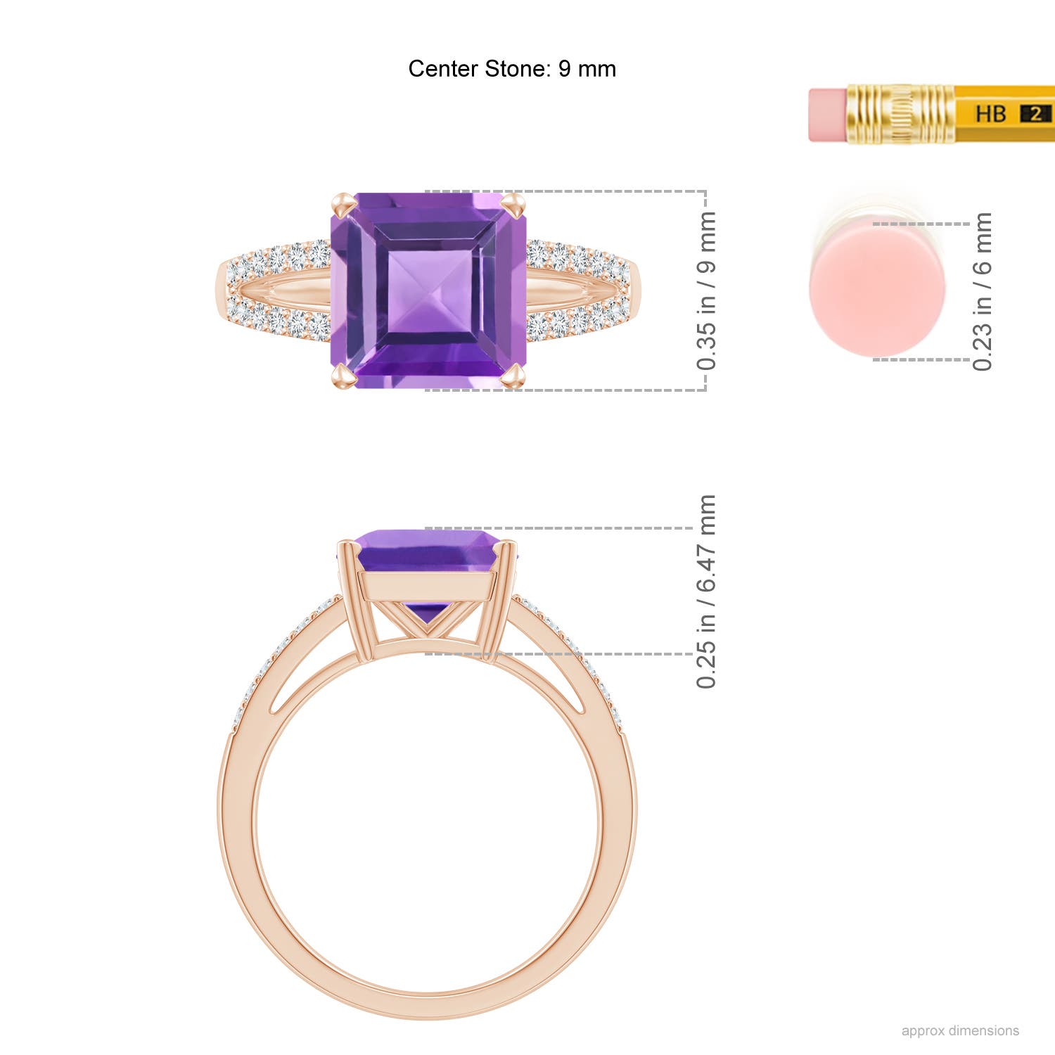 AA - Amethyst / 3.04 CT / 14 KT Rose Gold