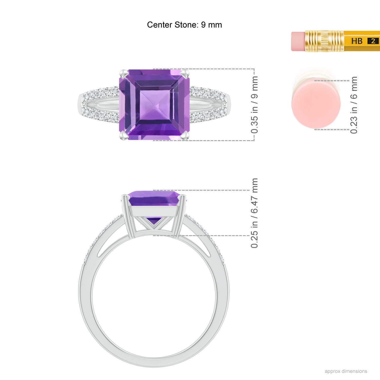 AA - Amethyst / 3.04 CT / 14 KT White Gold