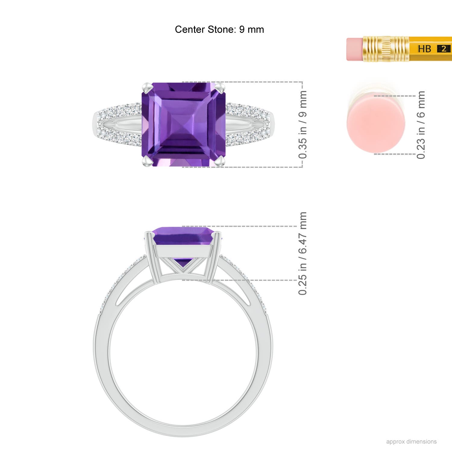 AAA - Amethyst / 3.04 CT / 14 KT White Gold