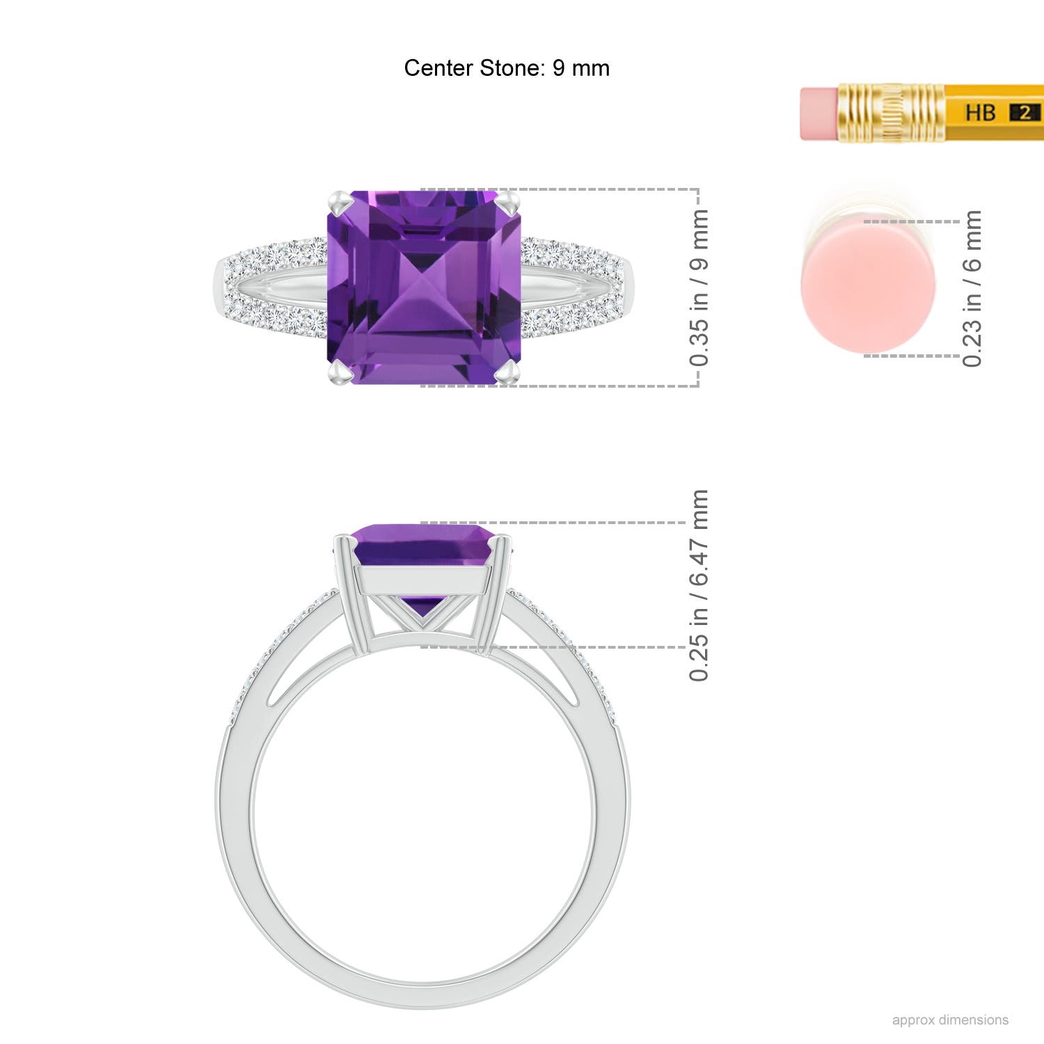 AAAA - Amethyst / 3.04 CT / 14 KT White Gold