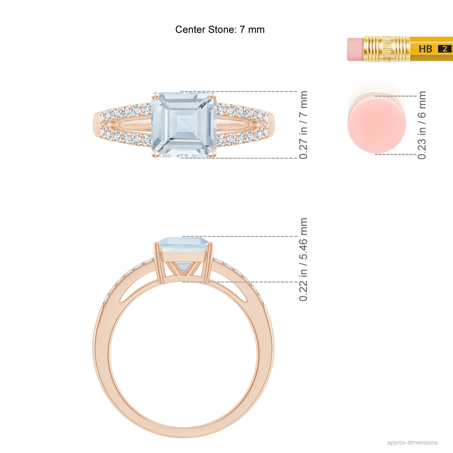 A - Aquamarine / 1.59 CT / 14 KT Rose Gold