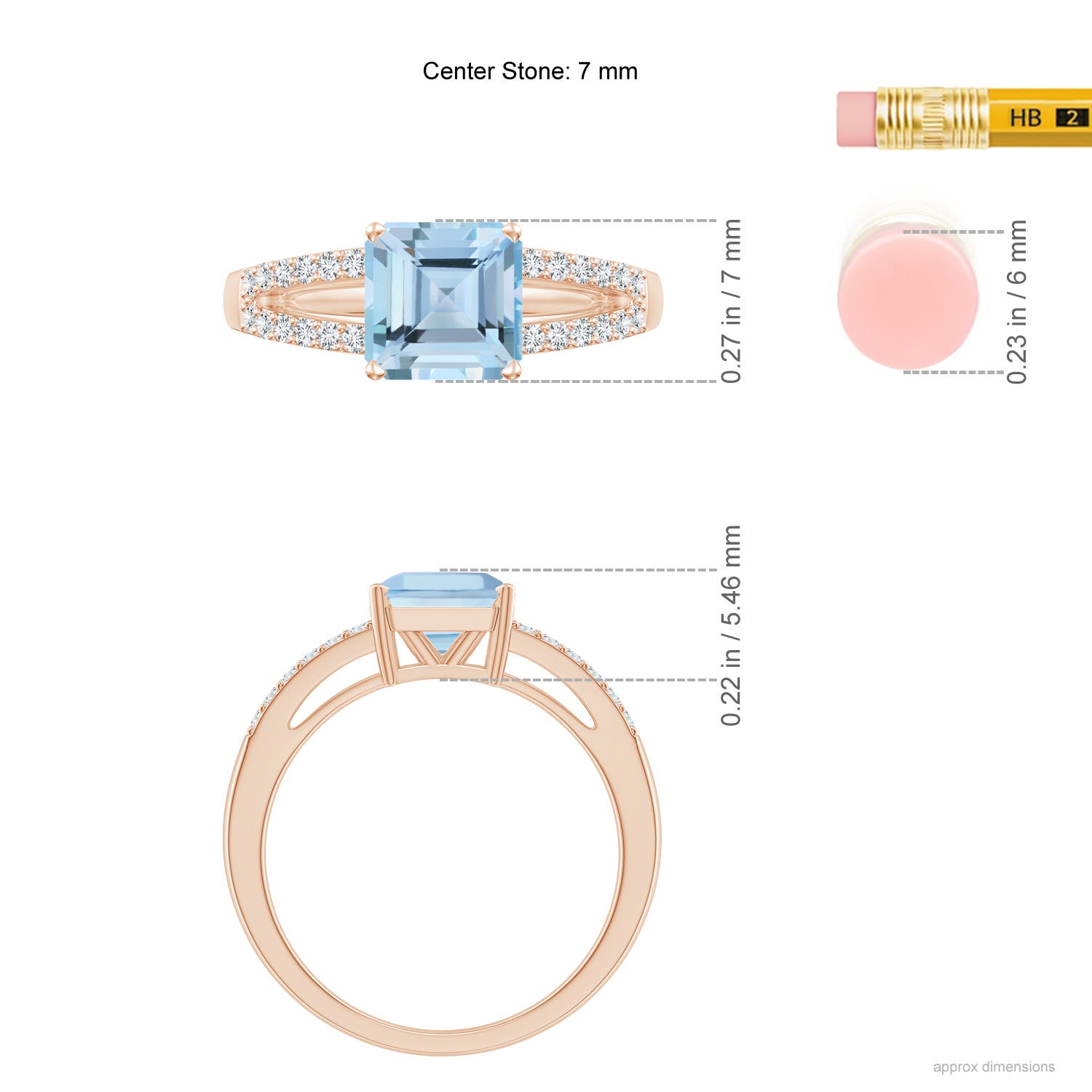 AAAA - Aquamarine / 1.59 CT / 14 KT Rose Gold