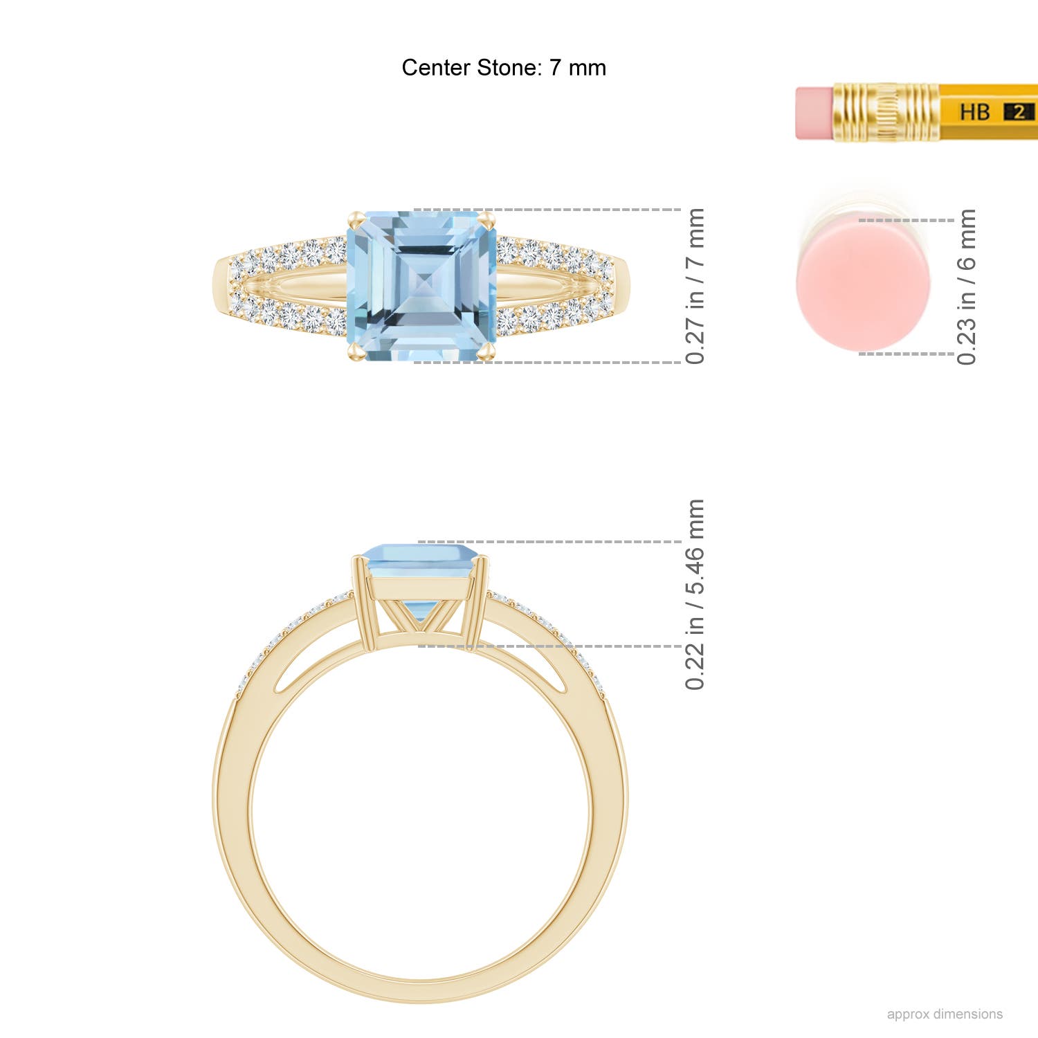 AAAA - Aquamarine / 1.59 CT / 14 KT Yellow Gold