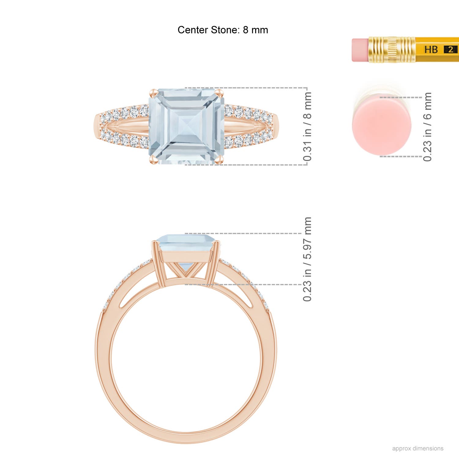 A - Aquamarine / 2.24 CT / 14 KT Rose Gold