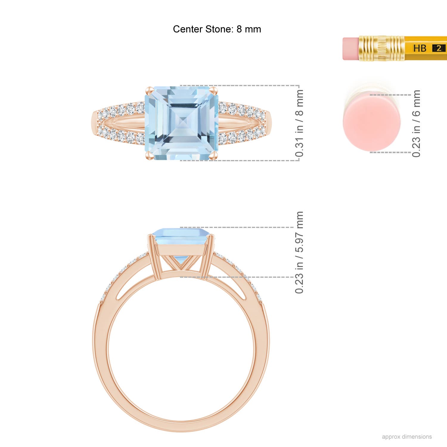 AAA - Aquamarine / 2.24 CT / 14 KT Rose Gold