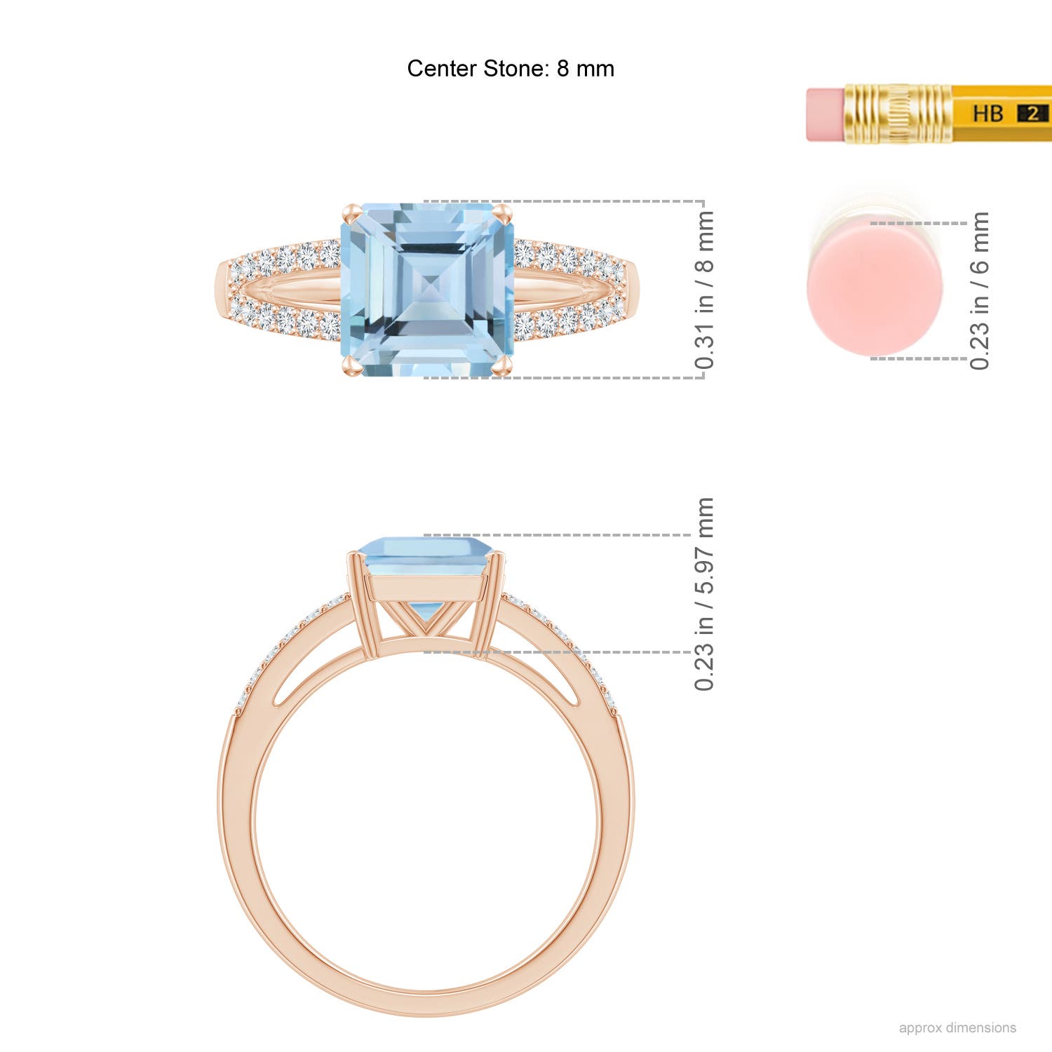 AAAA - Aquamarine / 2.24 CT / 14 KT Rose Gold