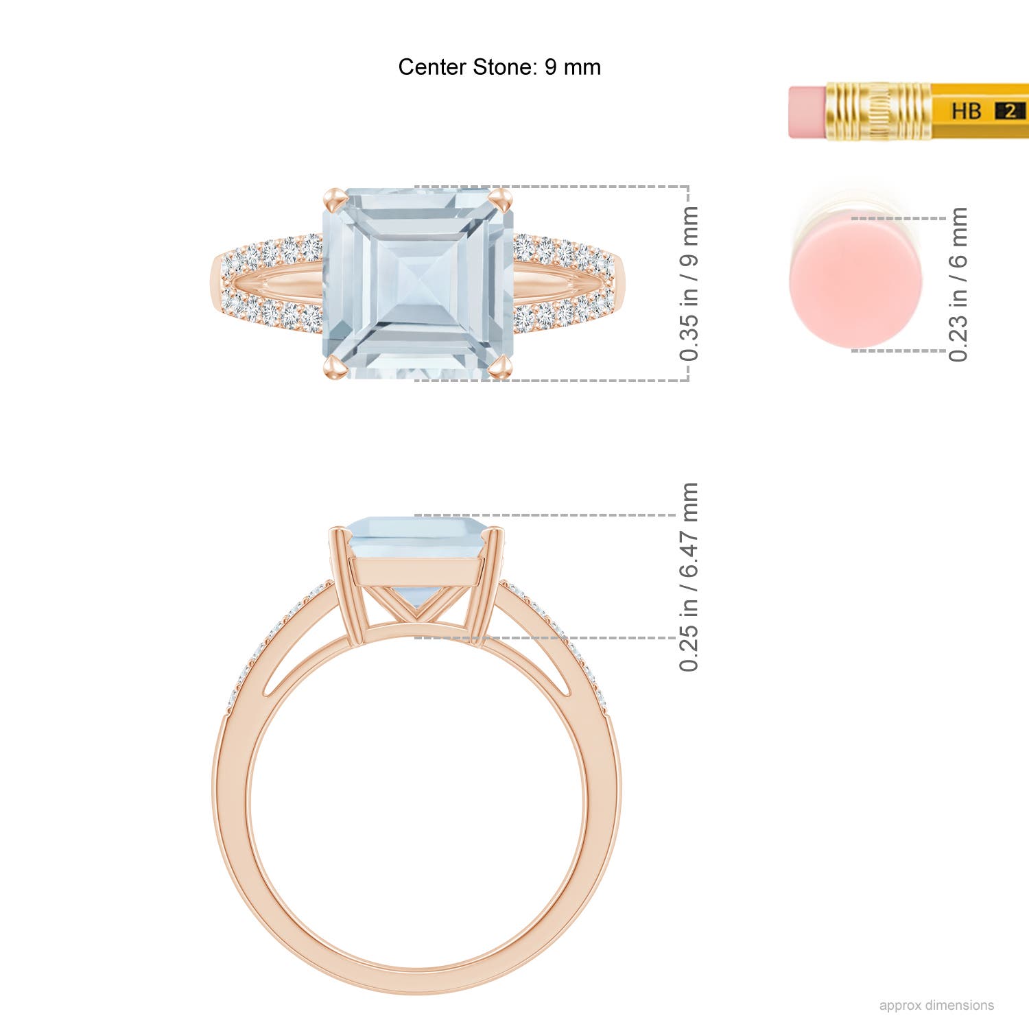 A - Aquamarine / 3.04 CT / 14 KT Rose Gold