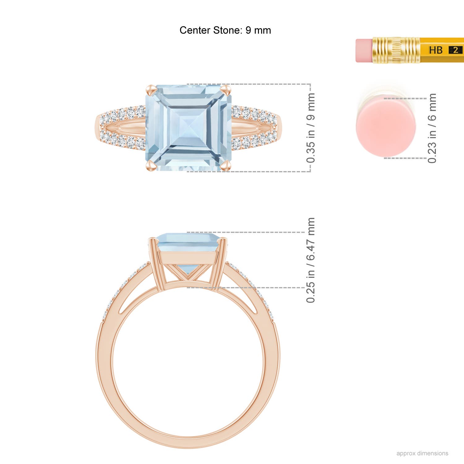 AA - Aquamarine / 3.04 CT / 14 KT Rose Gold