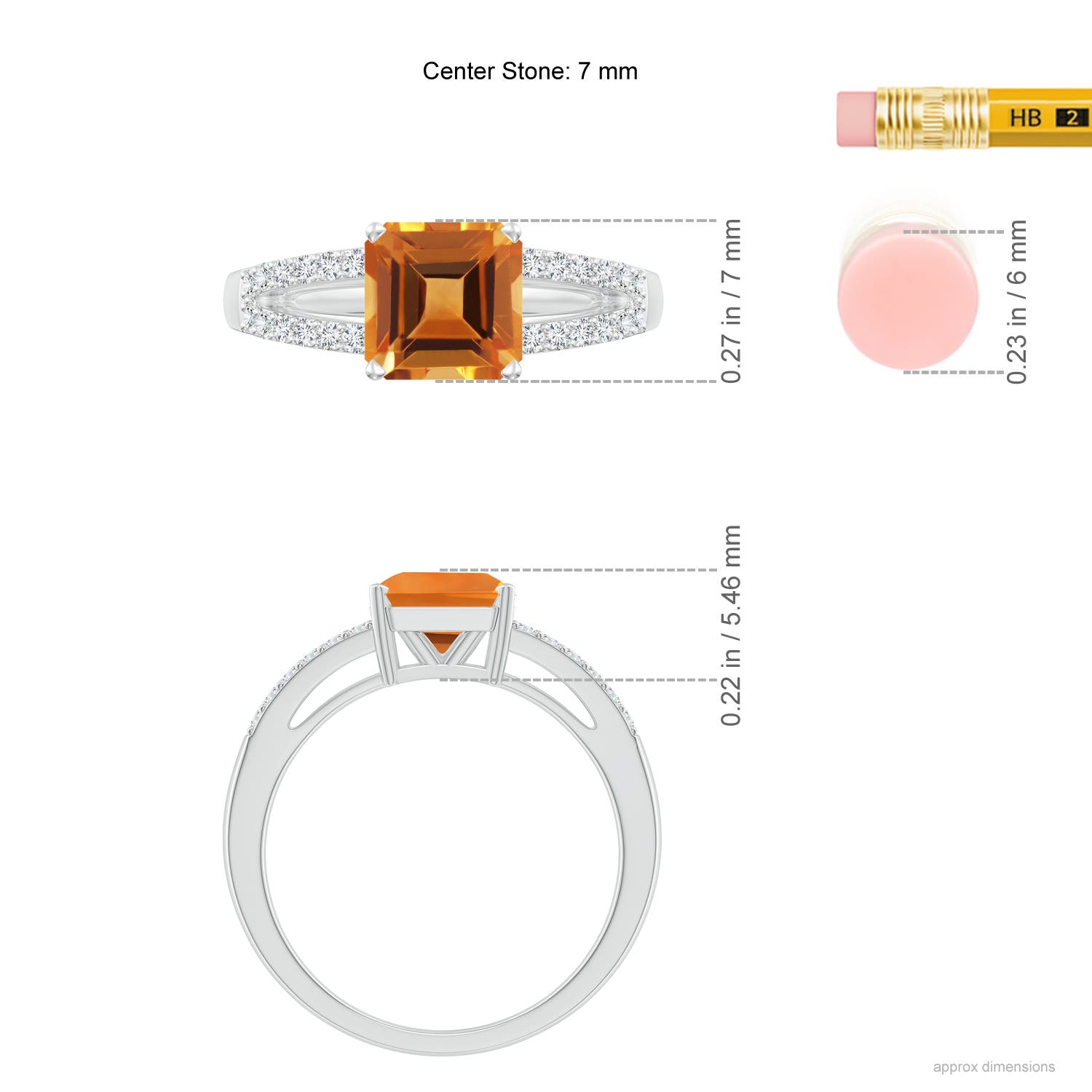 AAA - Citrine / 1.84 CT / 14 KT White Gold