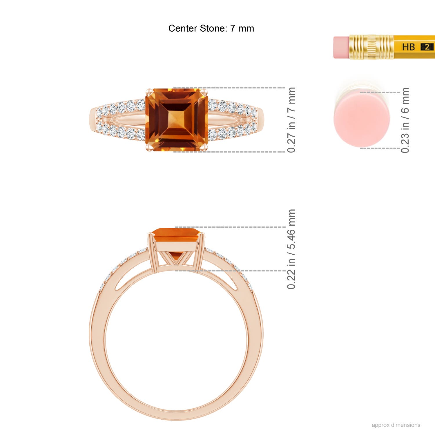 AAAA - Citrine / 1.84 CT / 14 KT Rose Gold