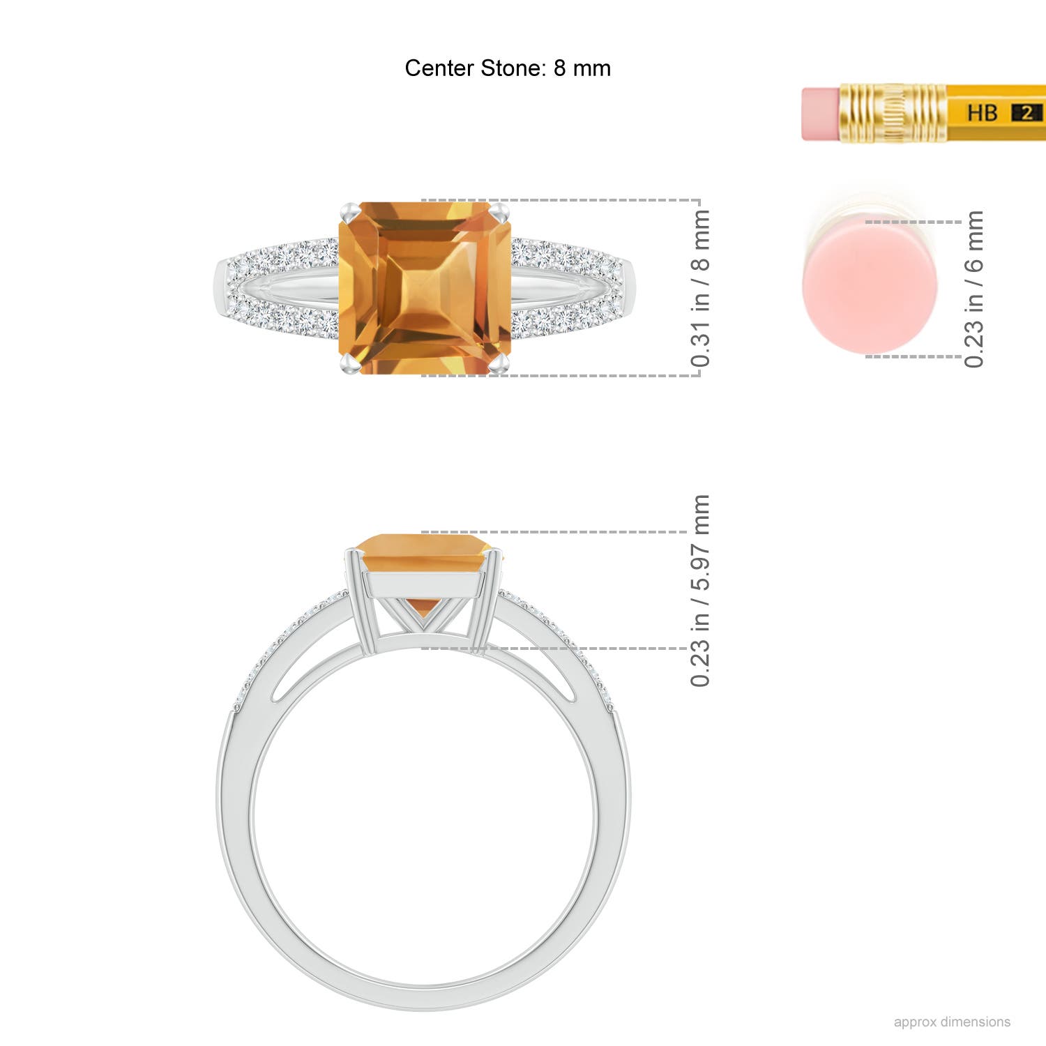 A - Citrine / 2.14 CT / 14 KT White Gold