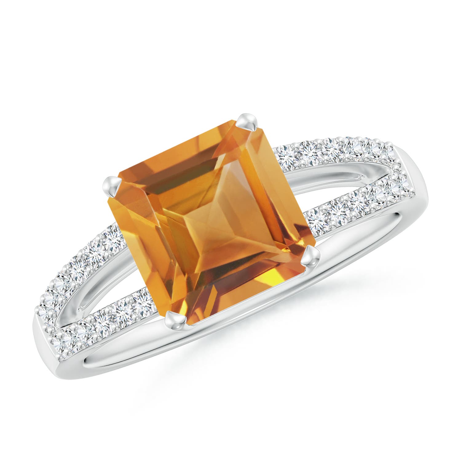 AA - Citrine / 2.14 CT / 14 KT White Gold