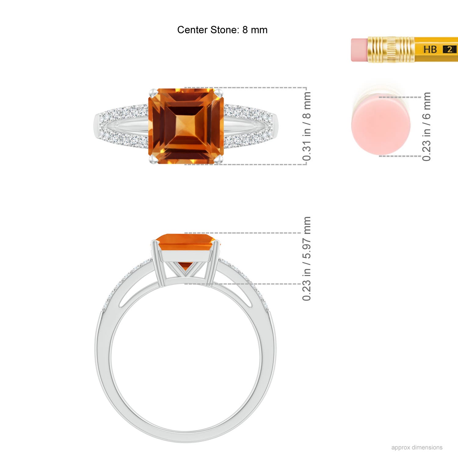 AAAA - Citrine / 2.14 CT / 14 KT White Gold