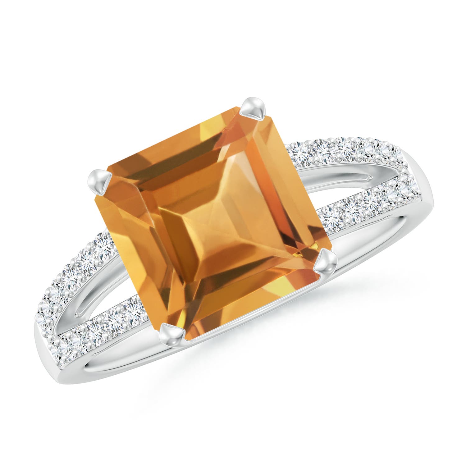 A - Citrine / 3.49 CT / 14 KT White Gold