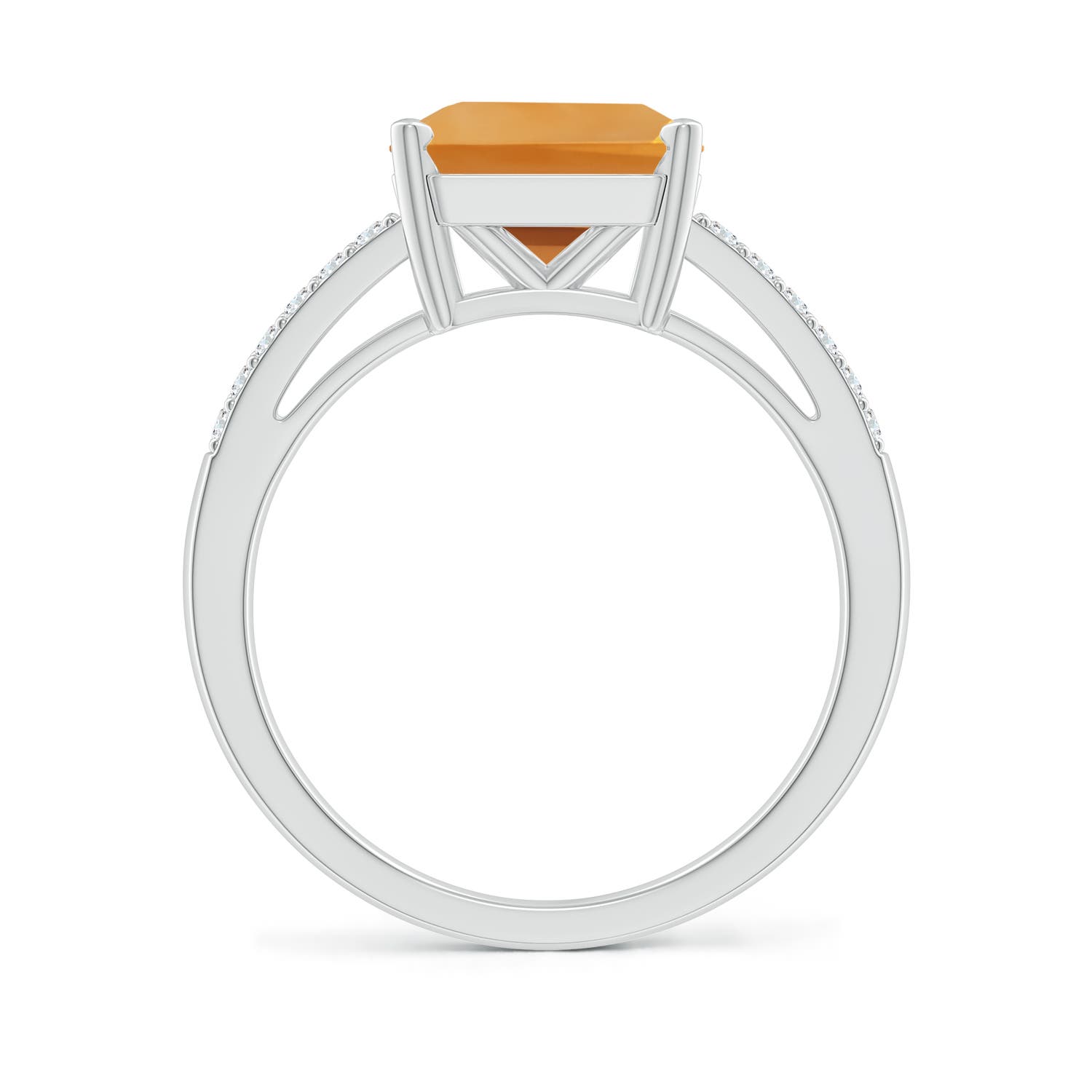 AA - Citrine / 3.49 CT / 14 KT White Gold