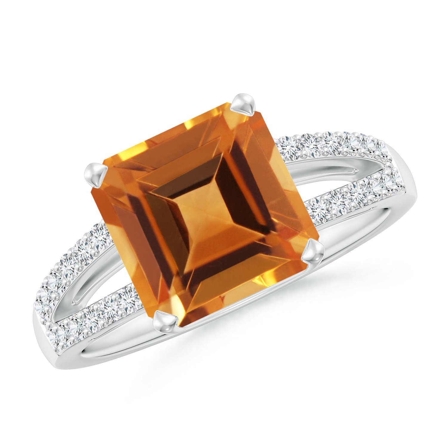 AAA - Citrine / 3.49 CT / 14 KT White Gold