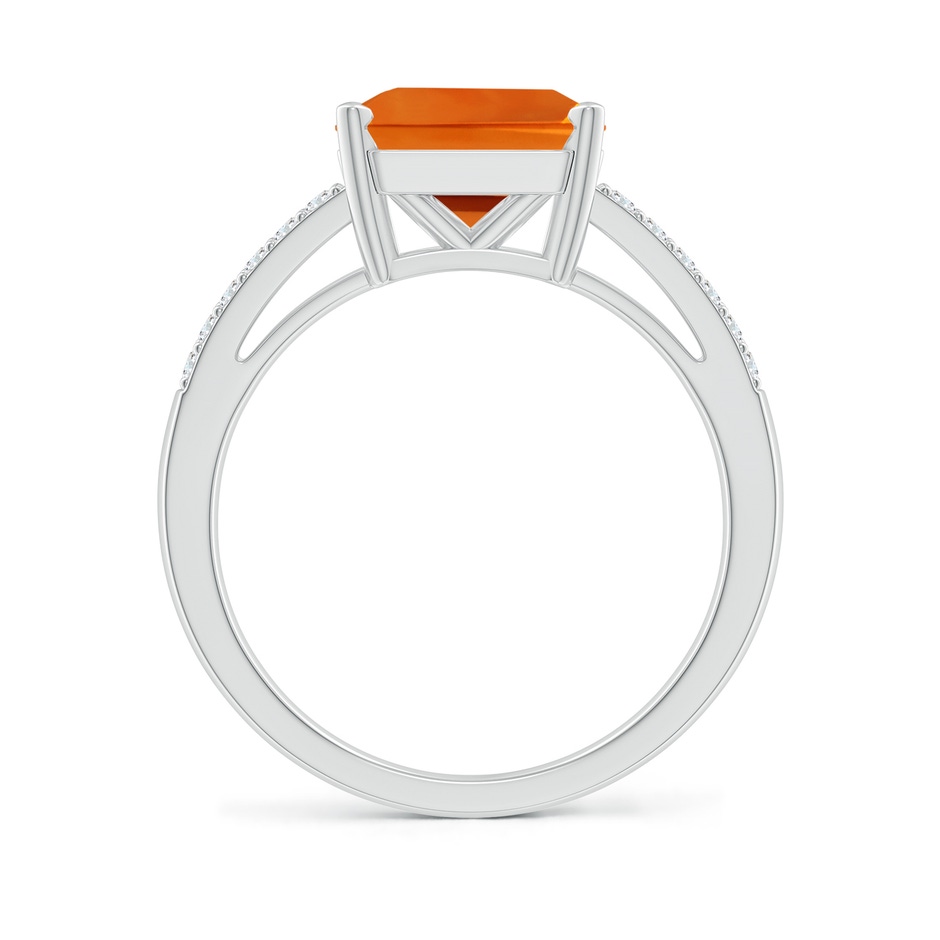 9mm AAAA Solitaire Emerald-Cut Citrine Split Shank Ring in White Gold side-1