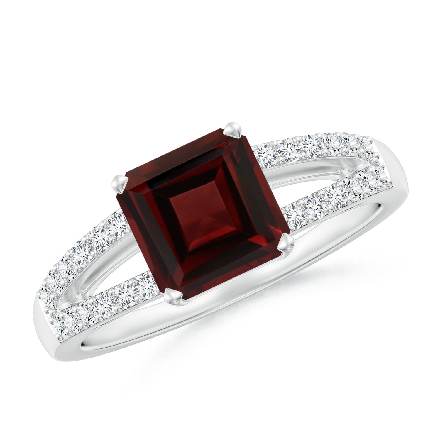 AA - Garnet / 2.14 CT / 14 KT White Gold