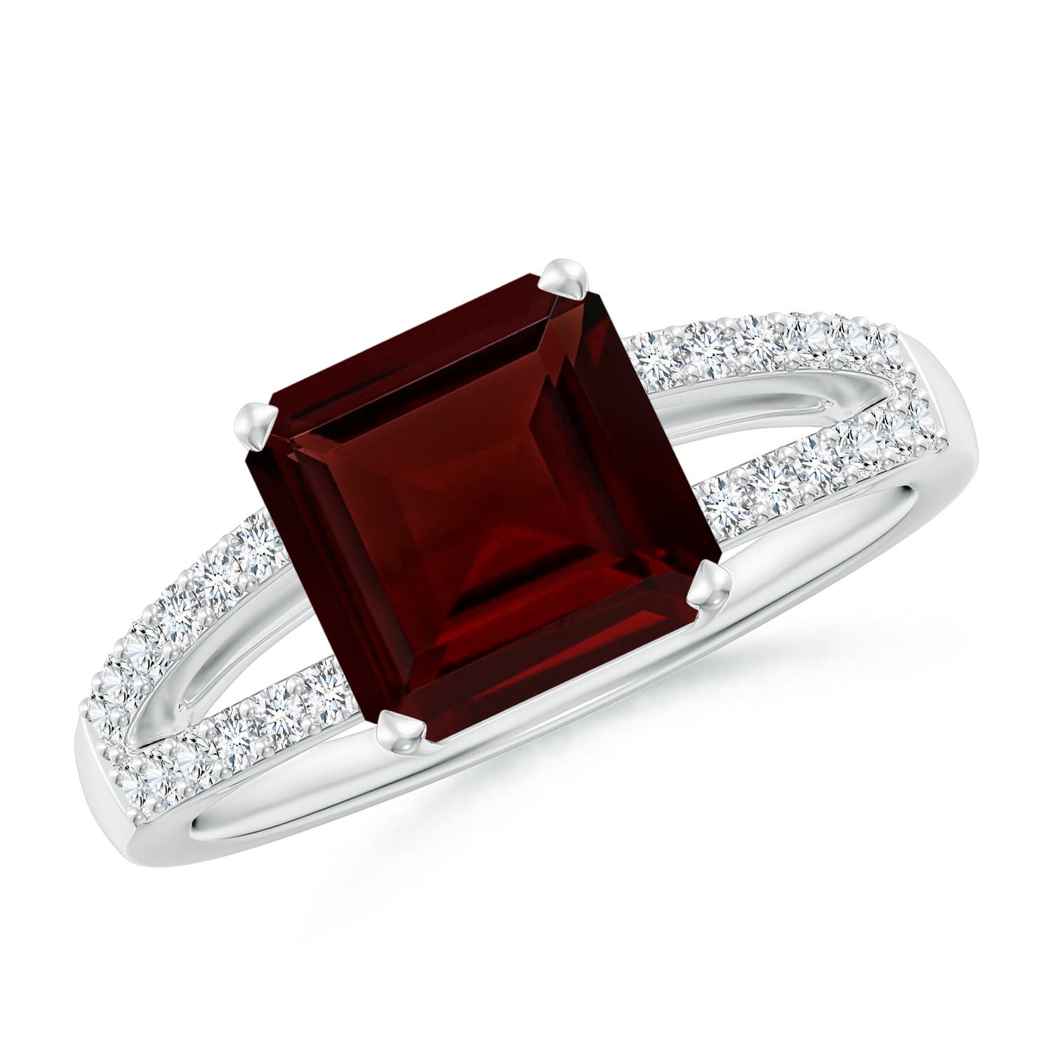 A - Garnet / 3.04 CT / 14 KT White Gold