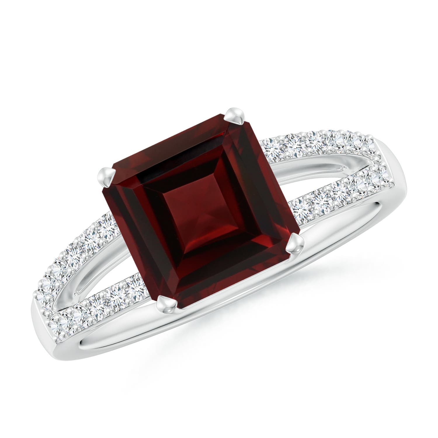 AA - Garnet / 3.04 CT / 14 KT White Gold