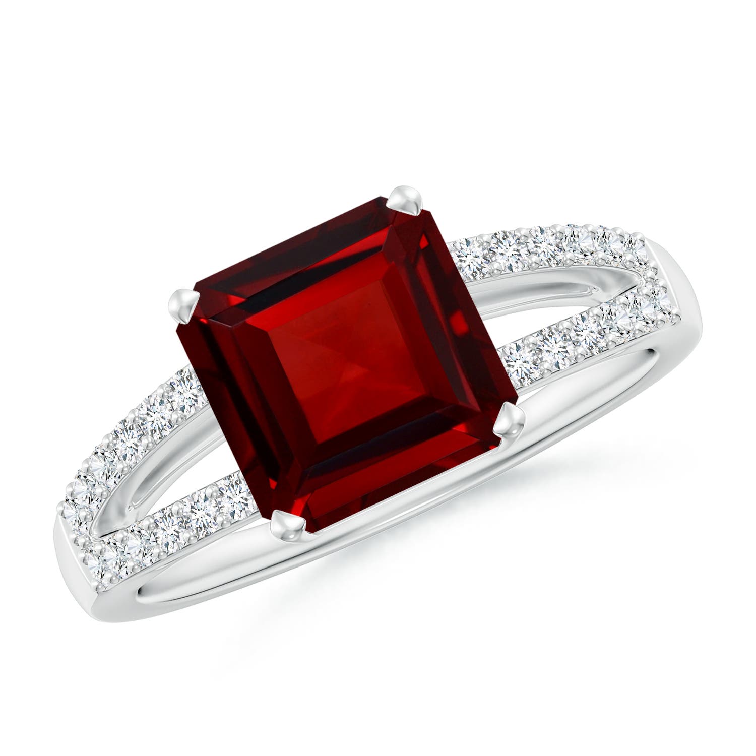 AAAA - Garnet / 3.04 CT / 14 KT White Gold