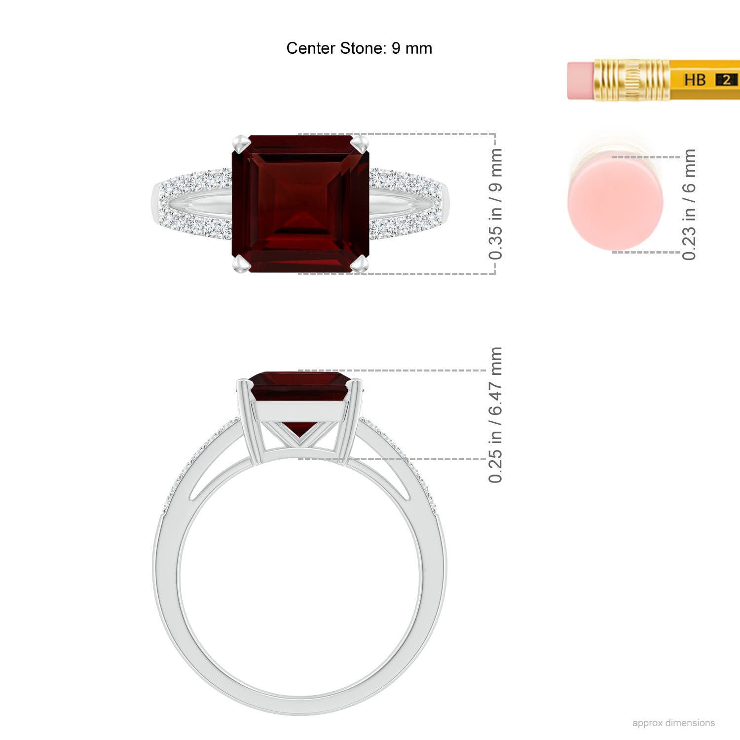 A - Garnet / 4.44 CT / 14 KT White Gold