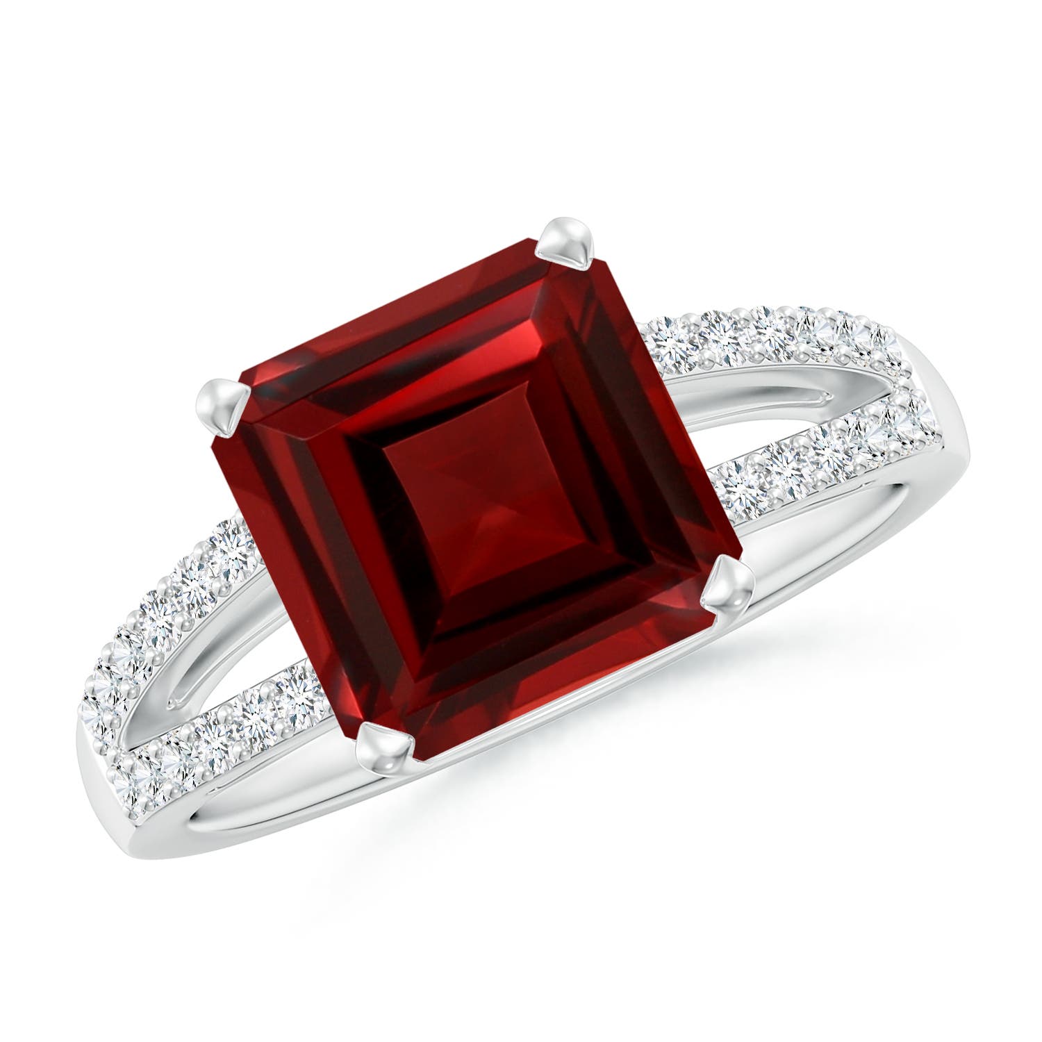 AAA - Garnet / 4.44 CT / 14 KT White Gold