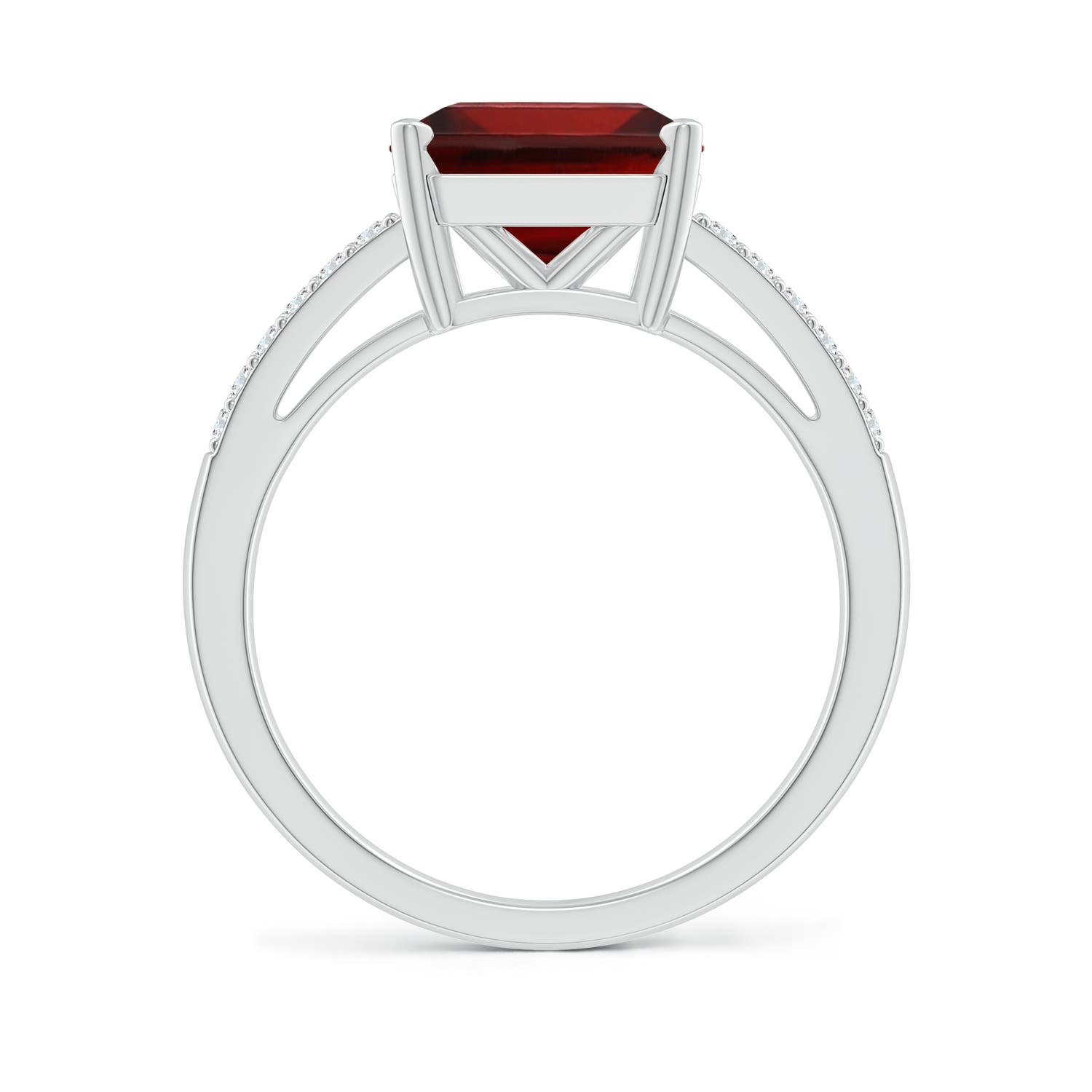 AAA - Garnet / 4.44 CT / 14 KT White Gold