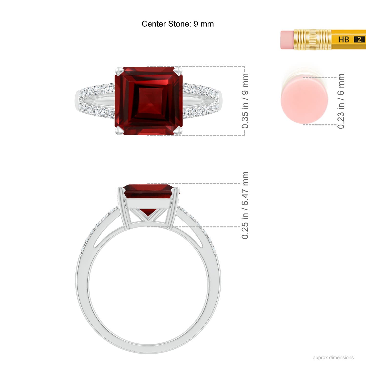 AAA - Garnet / 4.44 CT / 14 KT White Gold