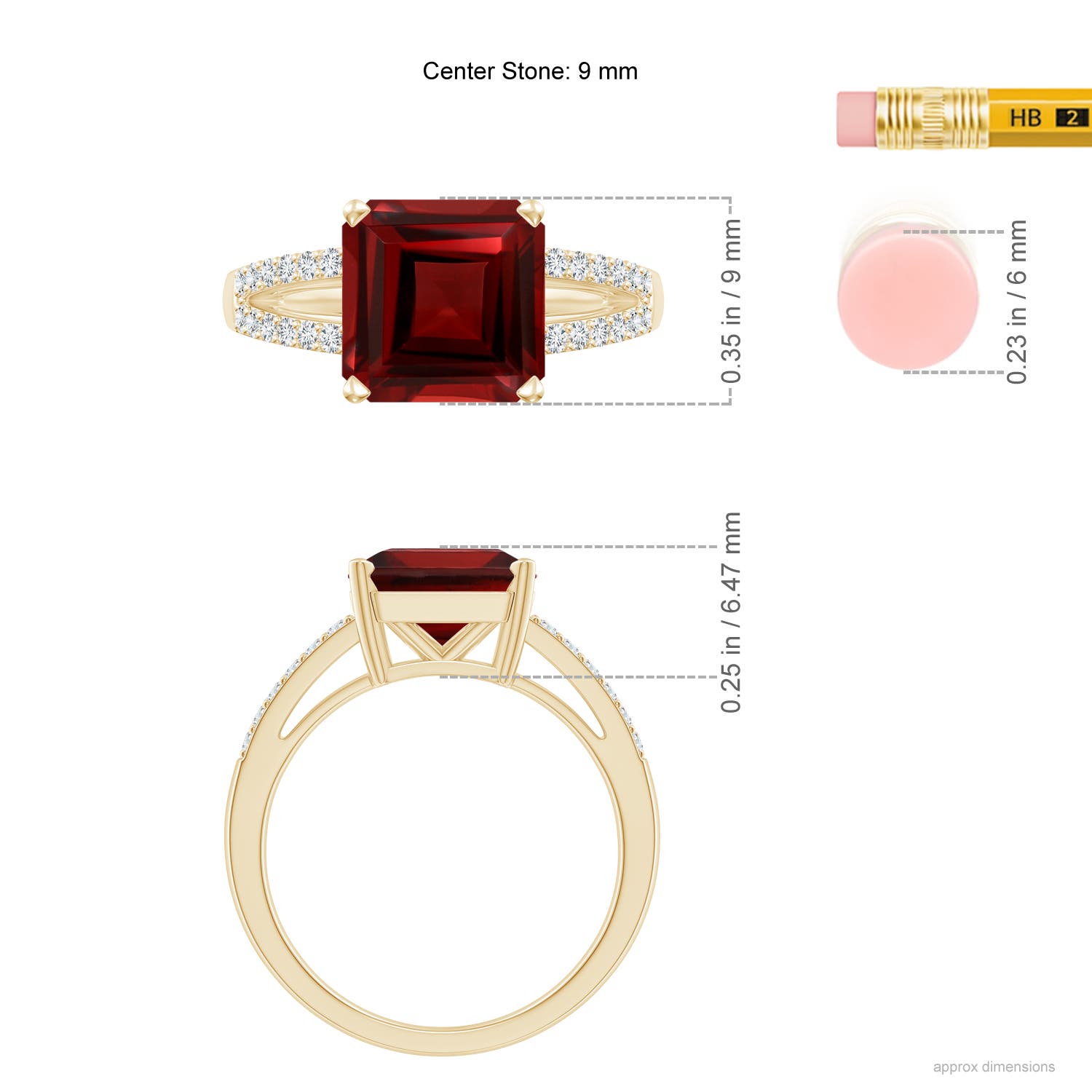 AAA - Garnet / 4.44 CT / 14 KT Yellow Gold