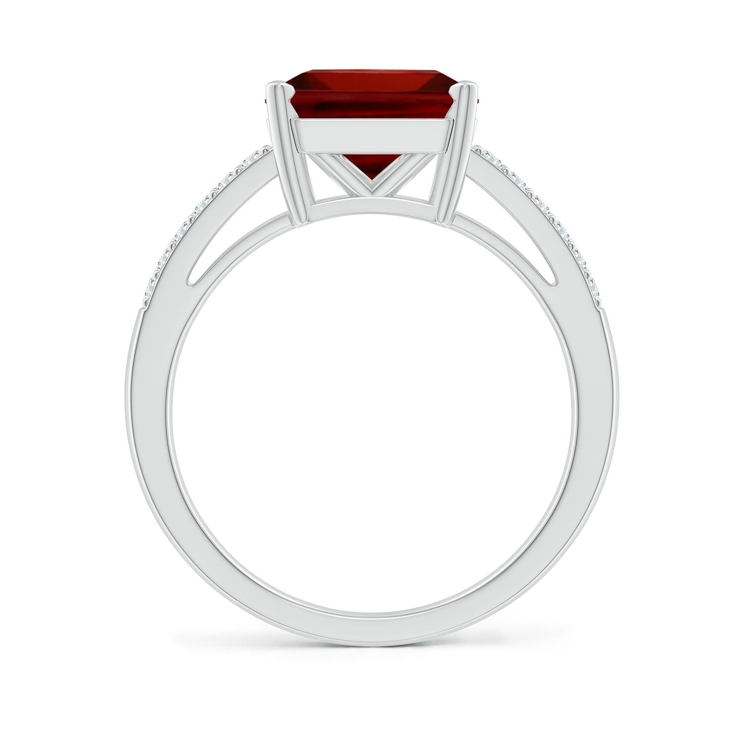 AAAA - Garnet / 4.44 CT / 14 KT White Gold