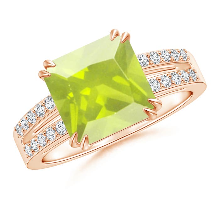 A - Peridot / 2.99 CT / 14 KT Rose Gold