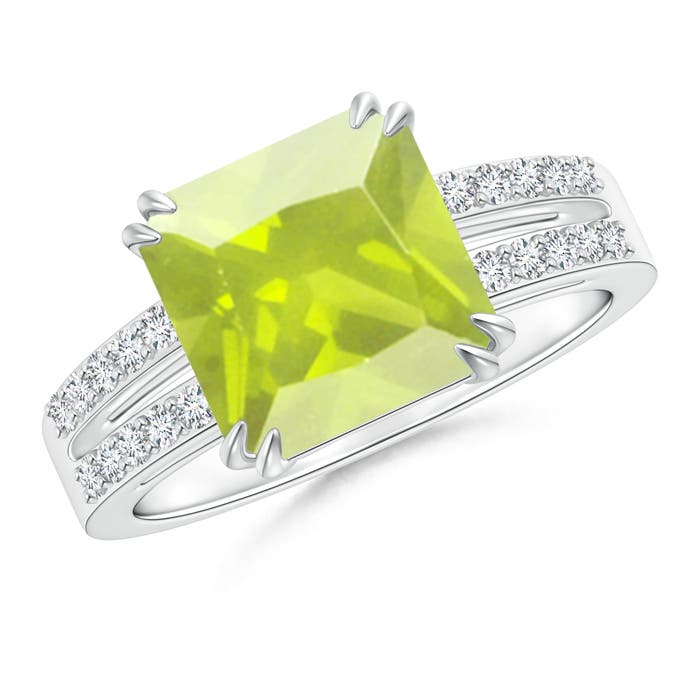 A - Peridot / 2.99 CT / 14 KT White Gold