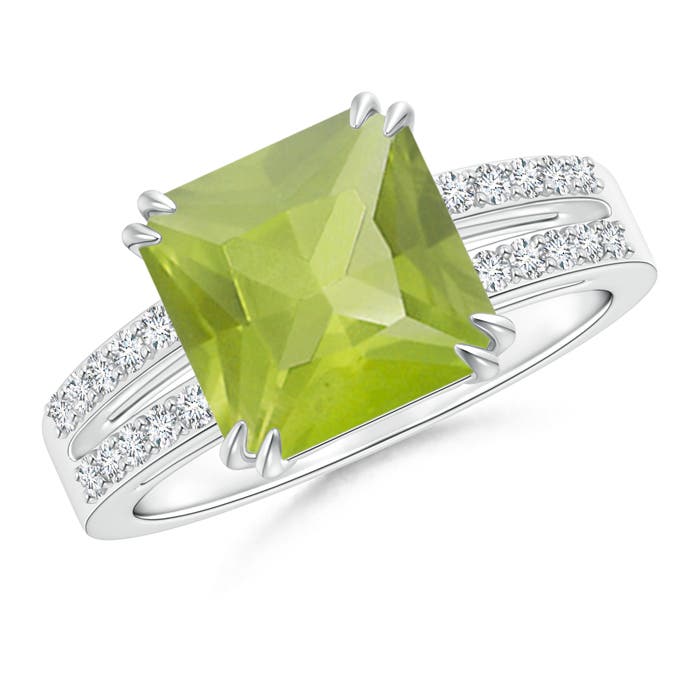 AA - Peridot / 2.99 CT / 14 KT White Gold