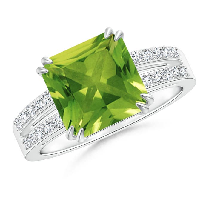 AAAA - Peridot / 2.99 CT / 14 KT White Gold