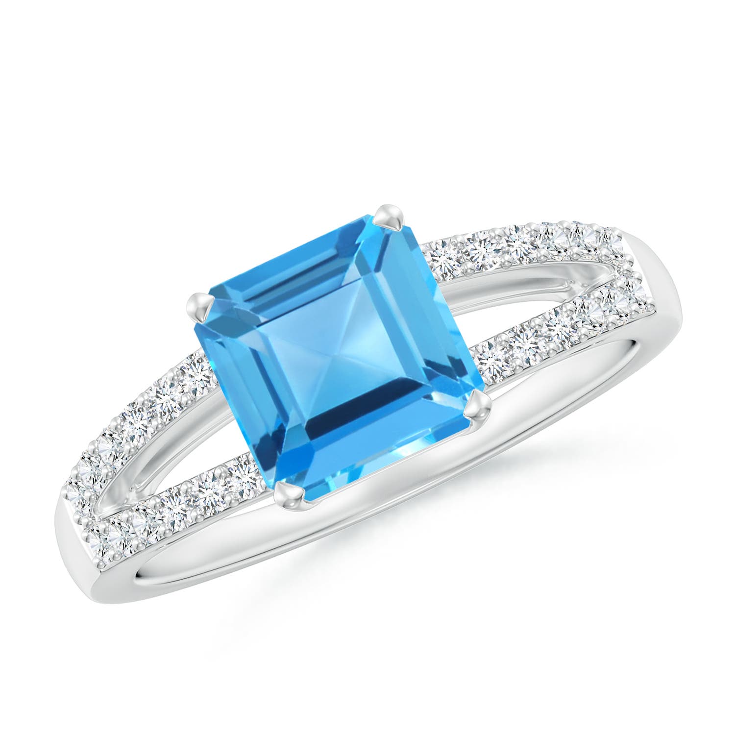 AAA - Swiss Blue Topaz / 2.34 CT / 14 KT White Gold