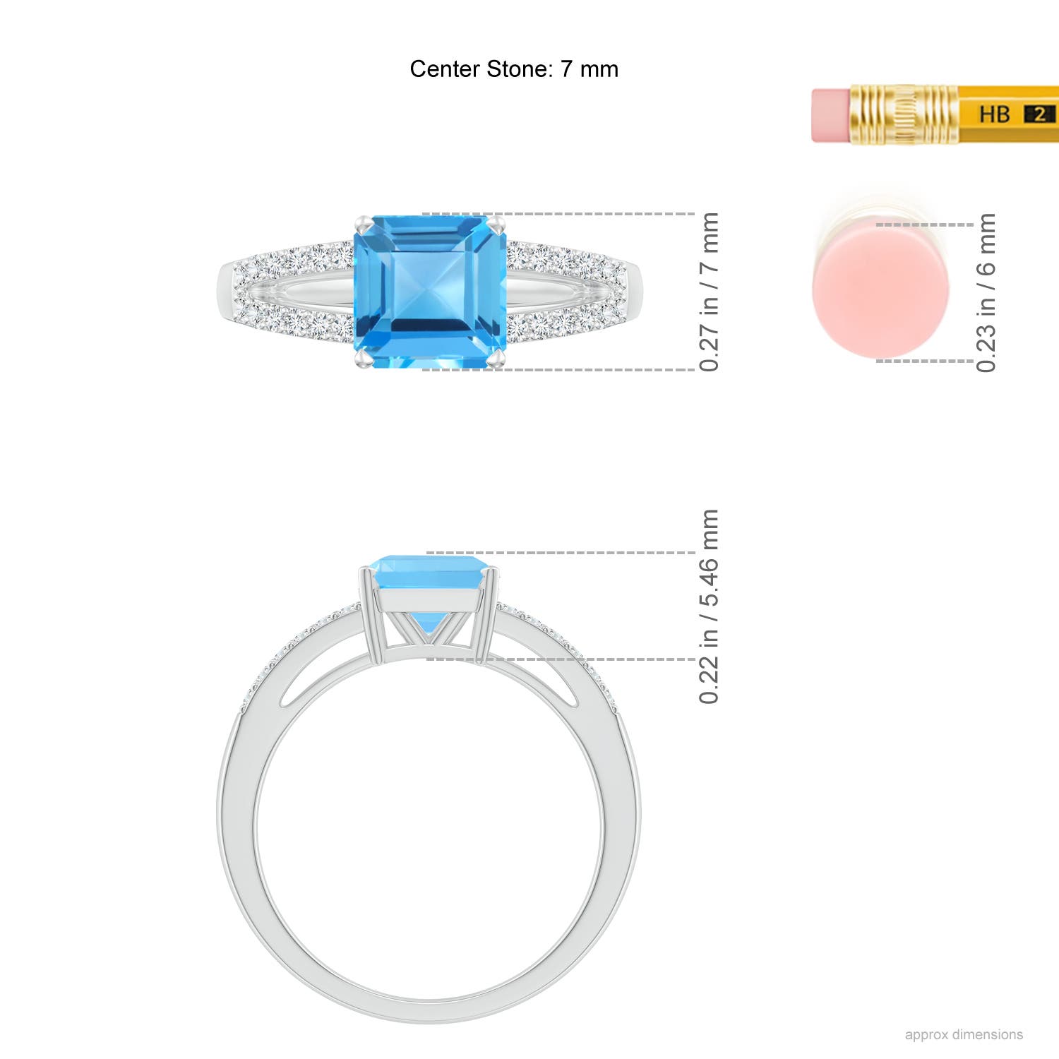 AAA - Swiss Blue Topaz / 2.34 CT / 14 KT White Gold