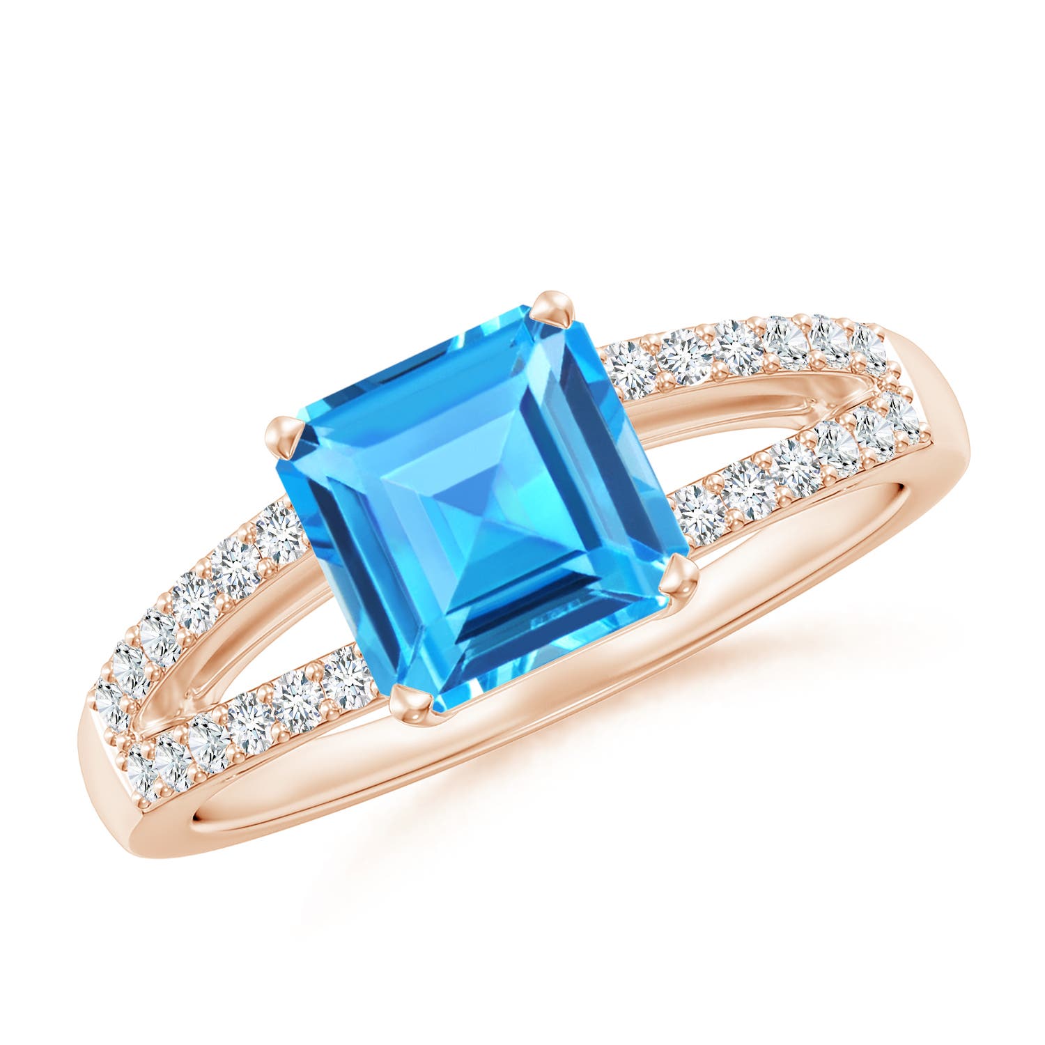 AAAA - Swiss Blue Topaz / 2.34 CT / 14 KT Rose Gold