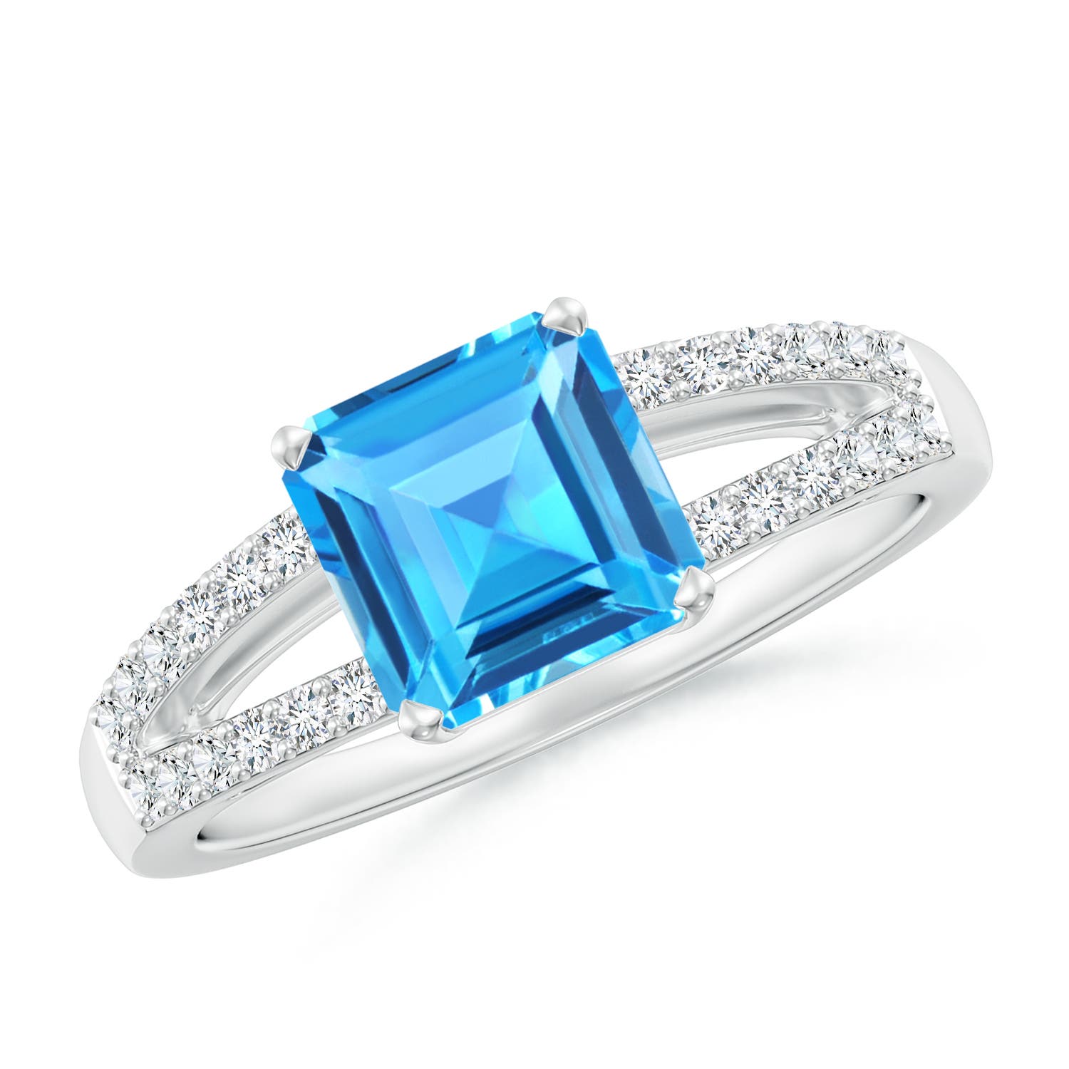 AAAA - Swiss Blue Topaz / 2.34 CT / 14 KT White Gold