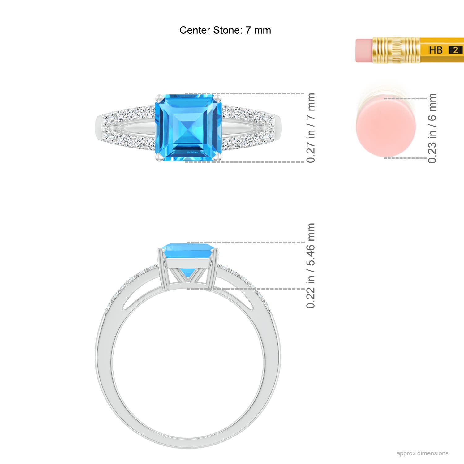 AAAA - Swiss Blue Topaz / 2.34 CT / 14 KT White Gold