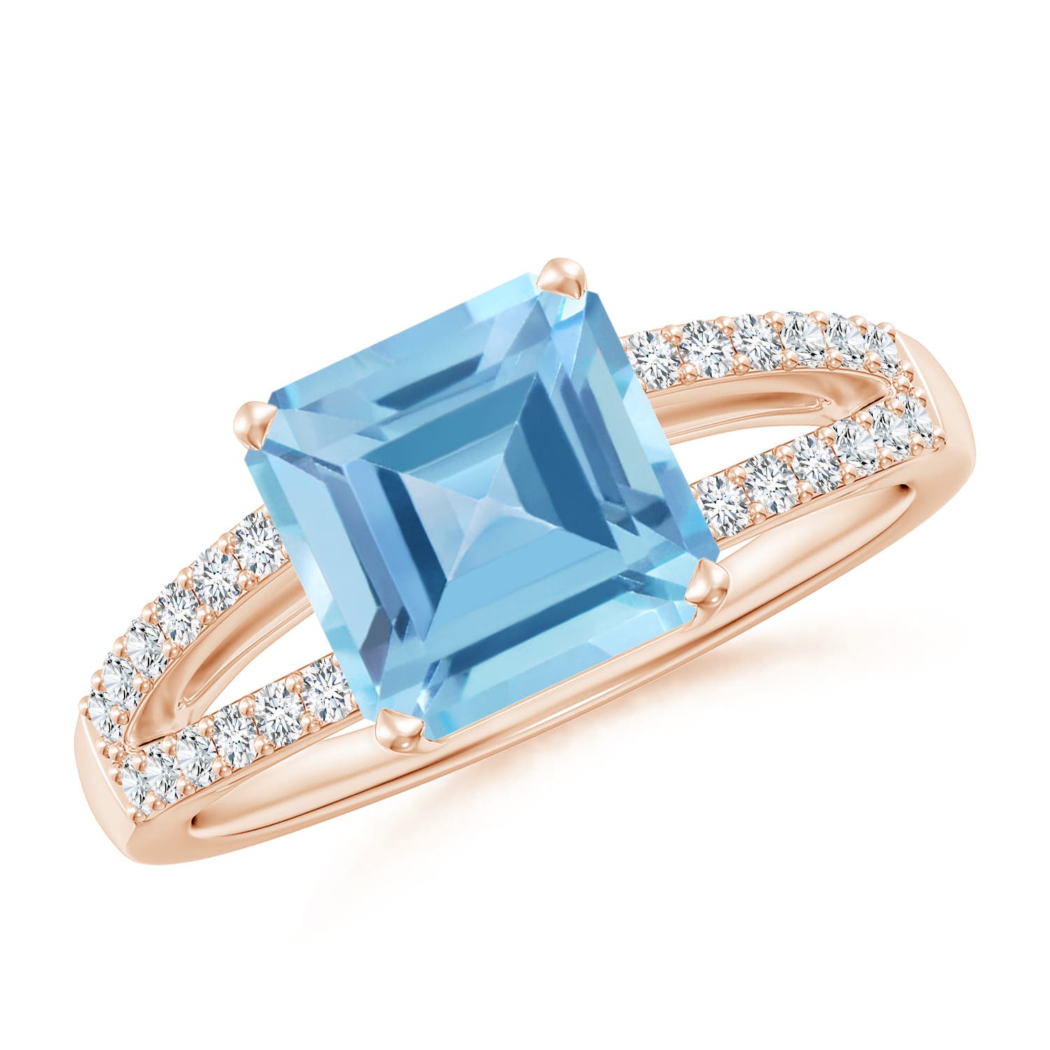 A - Swiss Blue Topaz / 3.24 CT / 14 KT Rose Gold