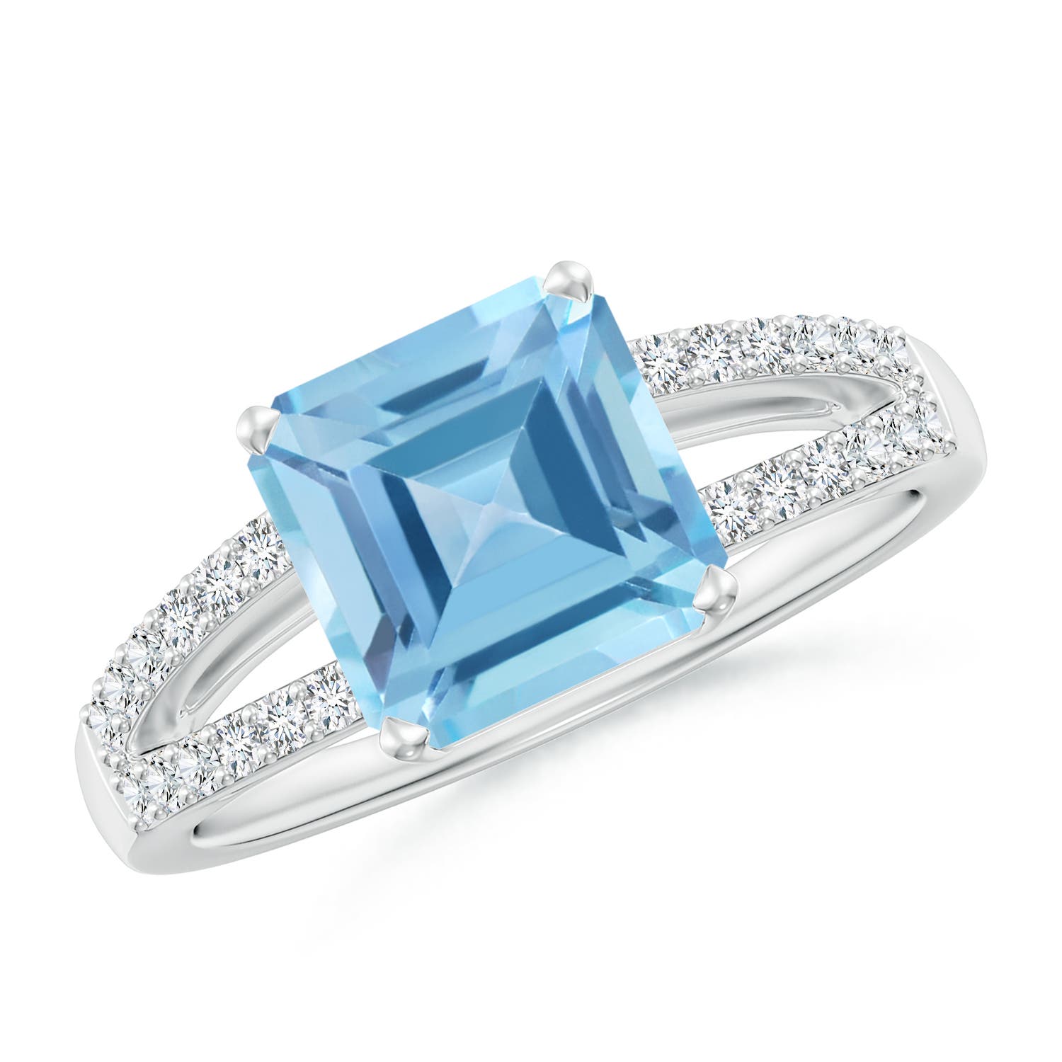 A - Swiss Blue Topaz / 3.24 CT / 14 KT White Gold