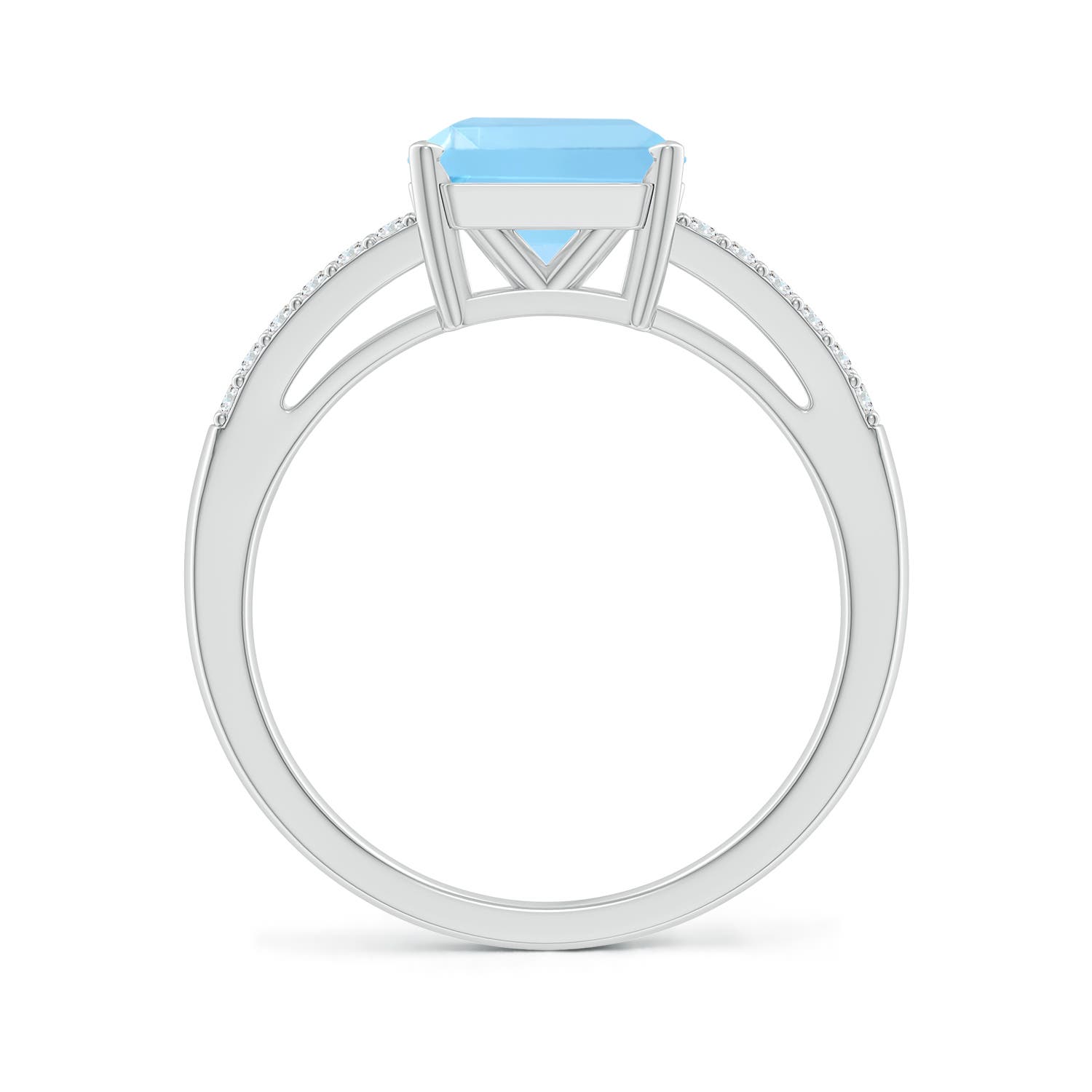 A - Swiss Blue Topaz / 3.24 CT / 14 KT White Gold