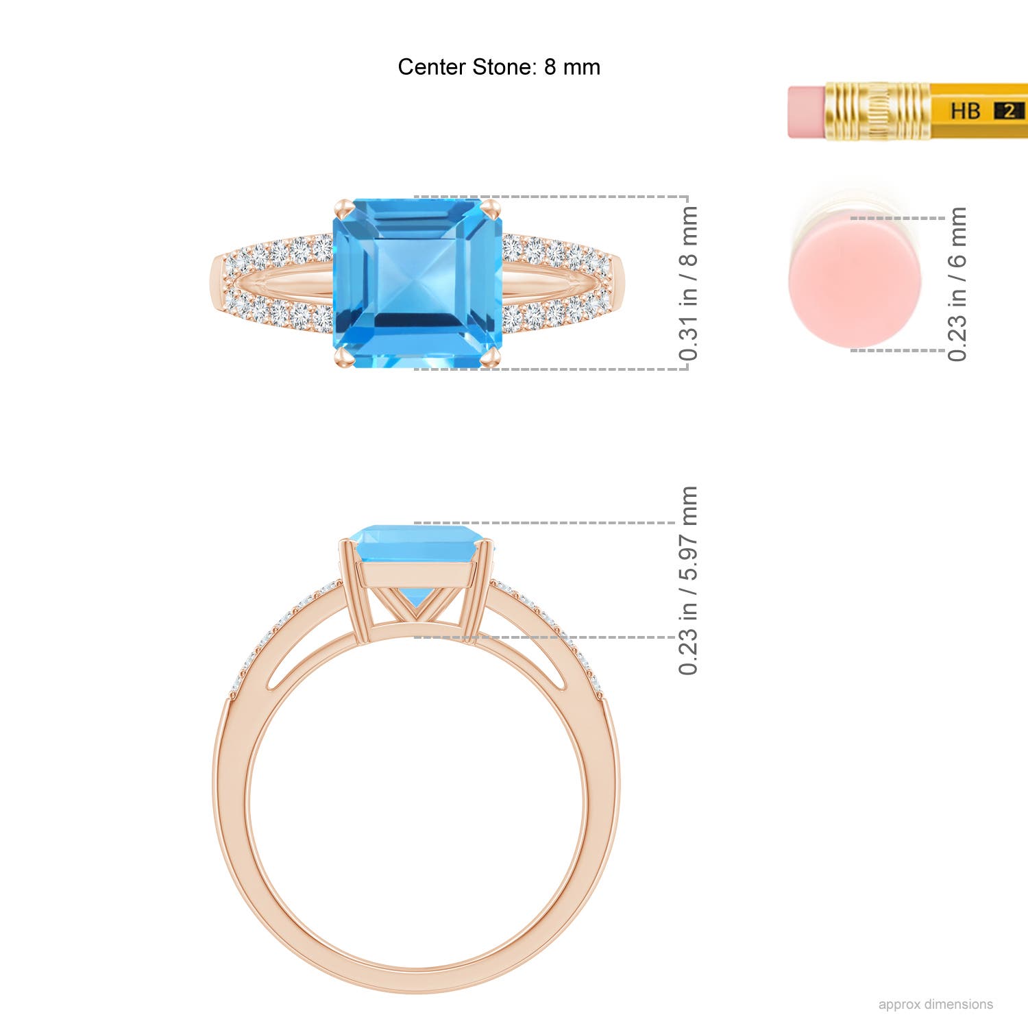 AAA - Swiss Blue Topaz / 3.24 CT / 14 KT Rose Gold