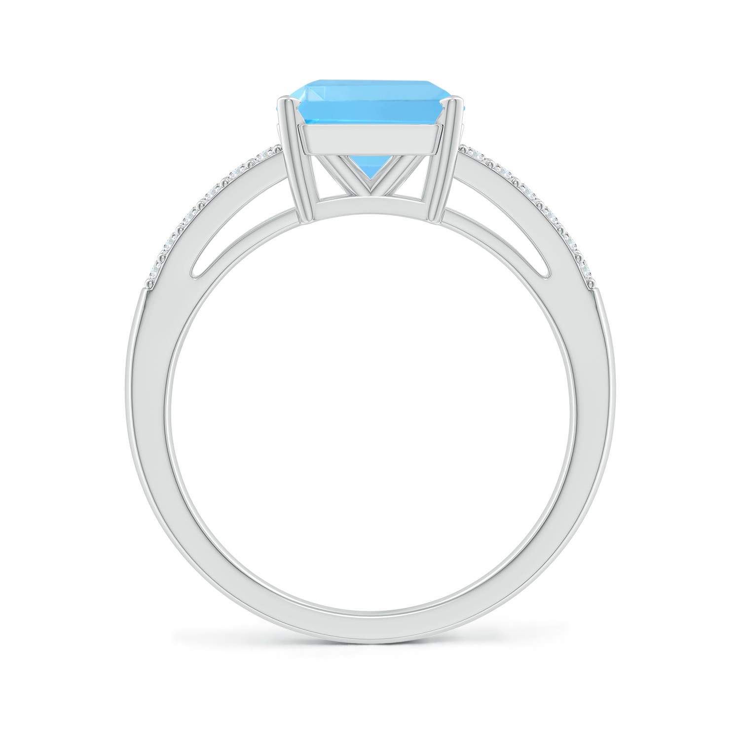 AAA - Swiss Blue Topaz / 3.24 CT / 14 KT White Gold